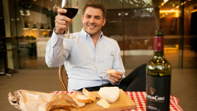 Drew Mitchell enjoying a French banquet.