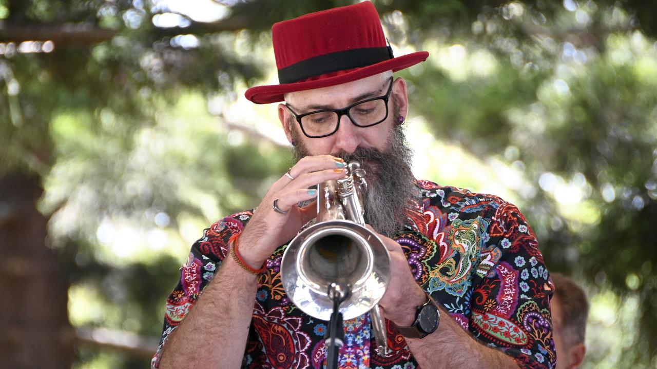 Cameron Smith from The Paul Edwards Quintet performing at Picnic Point. The Quintet will be the first concert in the TRC Toowoomba Summer Tunes series for 2021. The series will continue throughout February, with a variety of local artists, at Picnic Point, Laurel Bank and Queens Park.