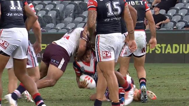 Toafofoa Sipley is facing a ban for this crusher tackle.