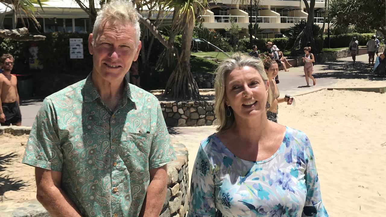 Noosa Council deputy mayor Frank Wilkie and Sunshine Coast Environment Centre community liaison Narelle McCarthy.