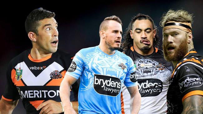 Braith Anasta and some ‘dud’ Wests Tigers recruits in Josh Reynolds, Mahe Fonua and Chris McQueen.