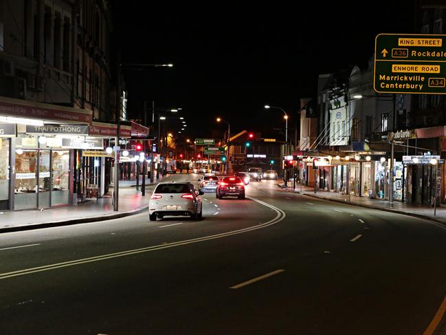 A deserted King St, Newtown. Picture: Adam Yip