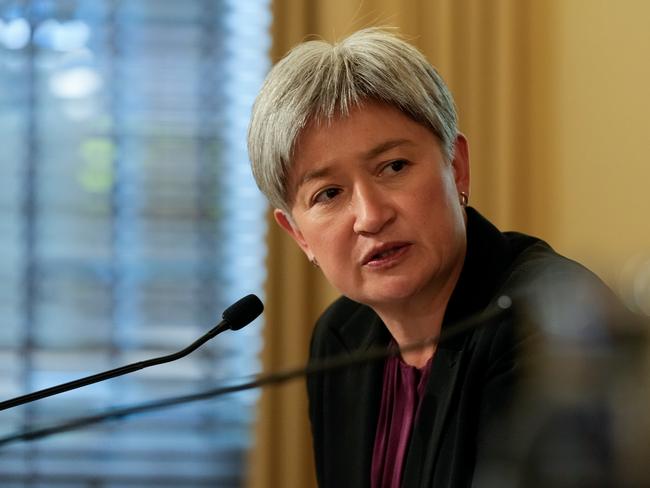 MELBOURNE, AUSTRALIA - MAY 01: Australia's Foreign Minister Penny Wong speaks during a joint press conference following an Australia and South Korea Foreign and Defence Ministers meeting on May 1, 2024 in Melbourne, Australia. South Korea and Australia were set to hold "two plus two" talks among their foreign and defense ministers Wednesday, as the two countries seek to deepen cooperation in the Indo-Pacific, defense and other areas, media reports said. (Photo by Asanka Brendon Ratnayake-Pool/Getty Images)