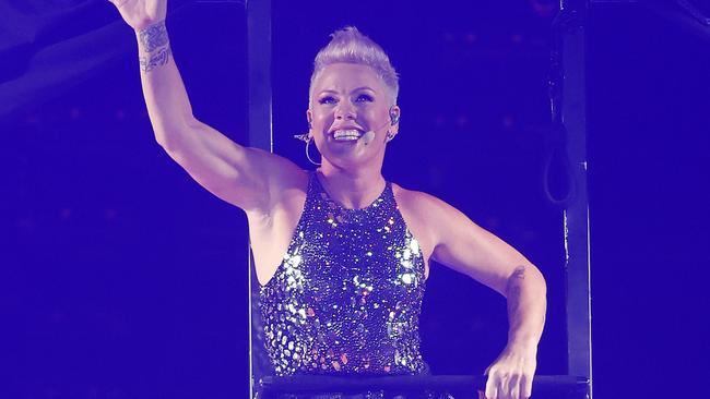 Pink pictured performing at Suncorp Stadium, Brisbane 16th February 2024.  (Image/Josh Woning, J&A Photography)