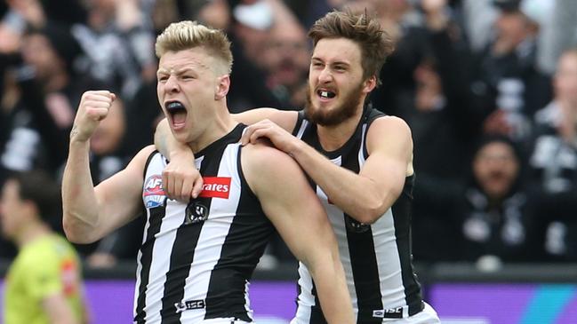 De Goey celebrates a goal during the 2018 Grand Final. Picture: Michael Klein