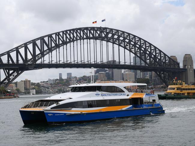 SYDNEY, AUSTRALIA - NewsWire Photos DECEMBER 30, 2022: The Manly Fast Ferry in Circular Quay on Friday. Picture: NCA NewsWire / Nikki Short