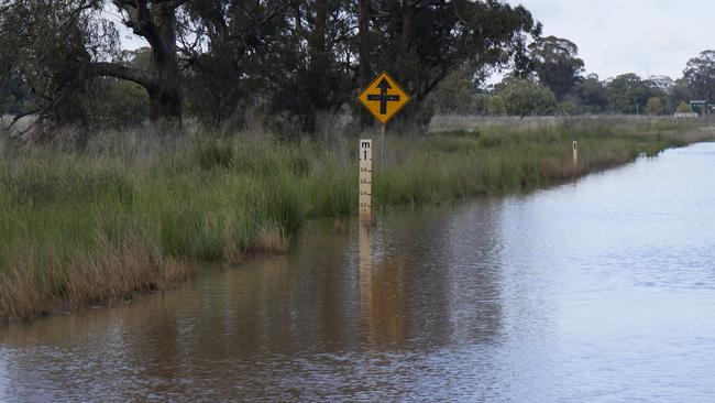 Still under water … part of the The McGrane way, Tullamore on Saturday. Picture Darren Madsen