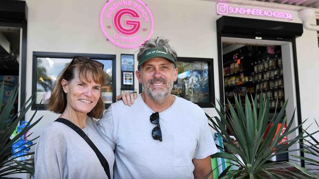 Owners Mandy and Justin Trivett of Sunshine Beach G Store. Picture: Patrick Woods.