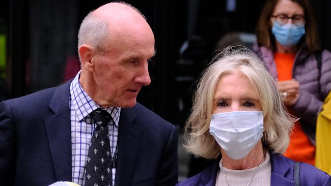 Dr Brian Molan and Marguerite Molan, Annie O’Brien’s parents, have attended each day of the inquest into their daughter’s death at St Vincent’s Hospital in August 2017 of misdiagnosed sepsis. Picture: NCA NewsWire / Luis Enrique Ascui