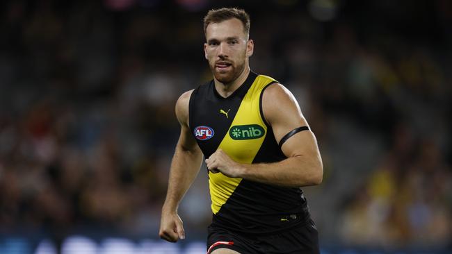 NCA. MELBOURNE, AUSTRALIA. April 19th, 2025. AFL Round 6. Richmond vs Gold Coast Suns at Marvel Stadium. Richmonds Noah Balta. Picture: Michael Klein