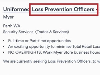 Myer job advert proves Australia is cooked