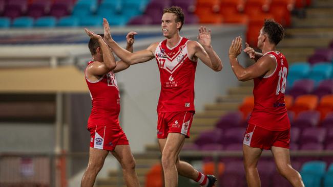 Toby Hutt in the Waratah vs Nightcliff Tigers 2023-24 NTFL men's qualifying final. Picture: Pema Tamang Pakhrin