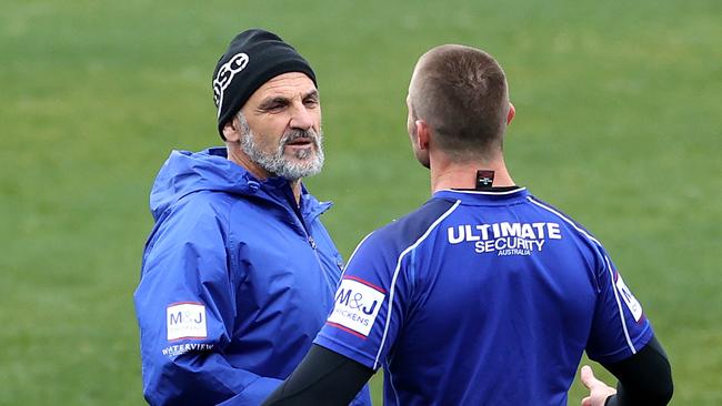 It’s been nine years between coaching gigs for Steve Georgallis, but the Bulldogs interim still loves it. Picture: Phil Hillyard.