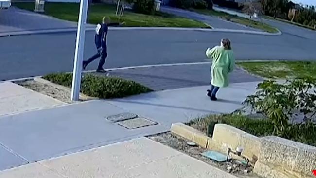 Residents on the street stopped the man and asked why he was chasing the girls. Picture: 7 News