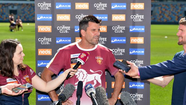 Midfield Coach Dale Tapping speaks during a Brisbane Lions AFL media opportunity at The Gabba on September 13, 2019 in Brisbane, Australia. Picture: Bradley Kanaris/Getty Images