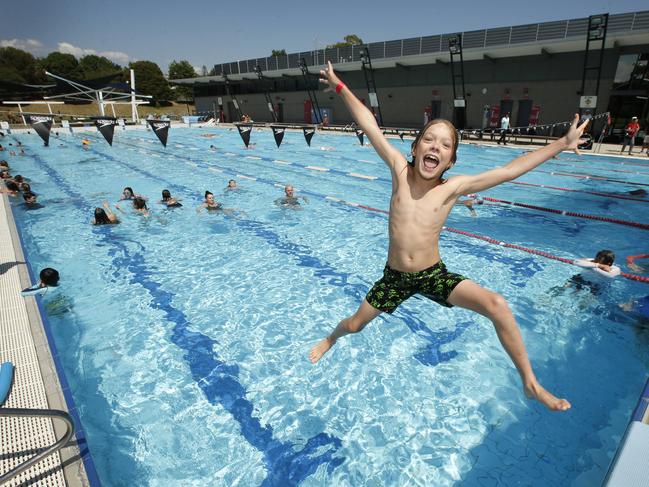 Children swimming at a council pool. Picture: David Caird