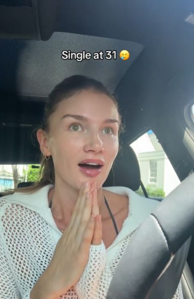 Pejkovic, 31, shared a video detailing the ‘embarrassing’ reality of being ‘single at 31’. Picture: TikTok/AmyPejkovic