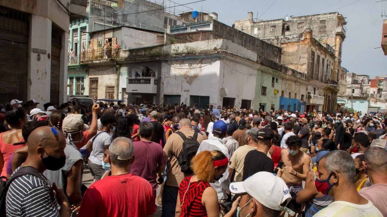 Cubans protest against communist rule