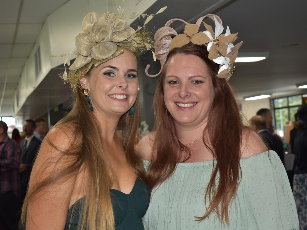 Danielle New and Michelle Matveyeff at The Archer race meeting at Callaghan Park, Rockhampton, on May 7, 2022.