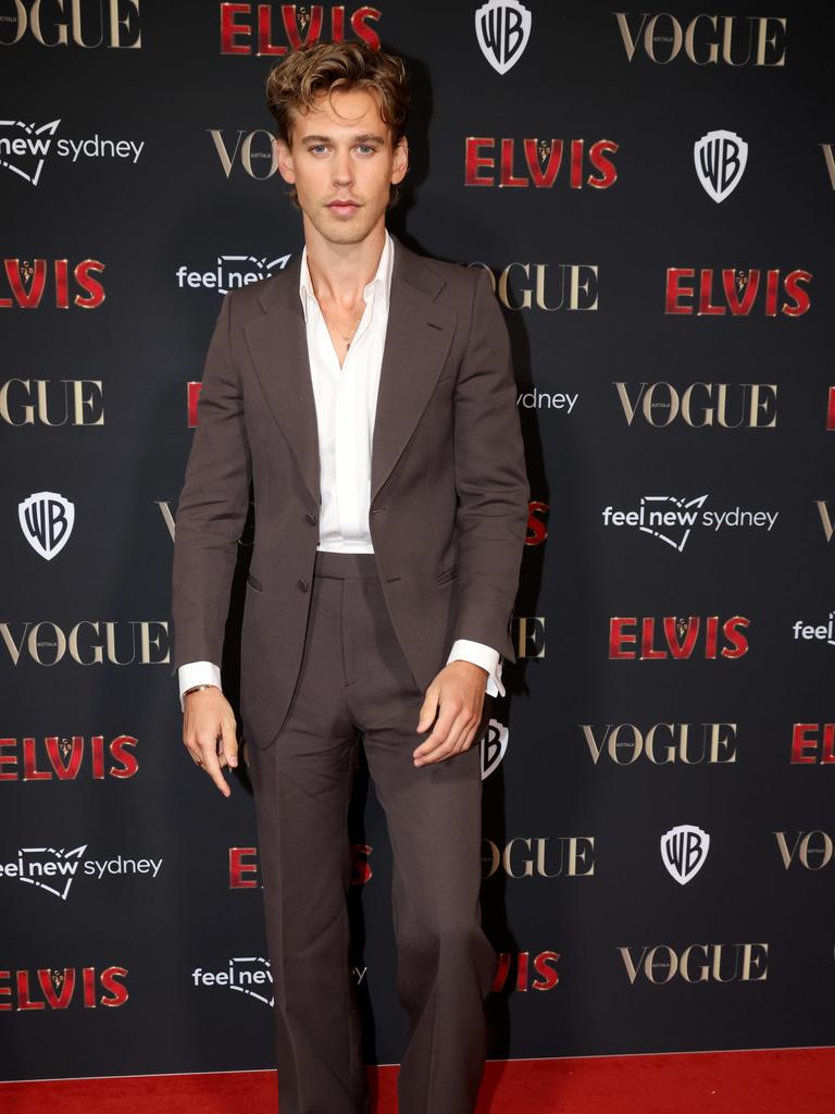 : Austin Butler on the red carpet at the Sydney premiere of Elvis, The State Theatre, Sydney CBD. Picture: Damian Shaw