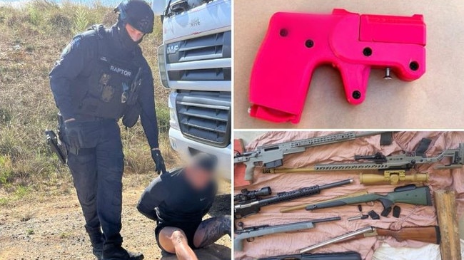 A large quantity of guns were seized. Pictures: NSW Police