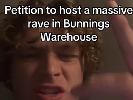 A viral TikTok campaign called for a rave at Bunnings. Picture: TikTok