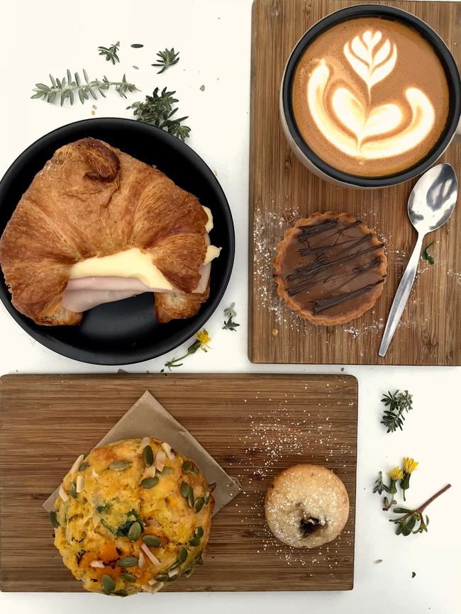 Some sweet and savoury pastries with coffee from Sloppy Tee’s. Picture: Jenifer Jagielski