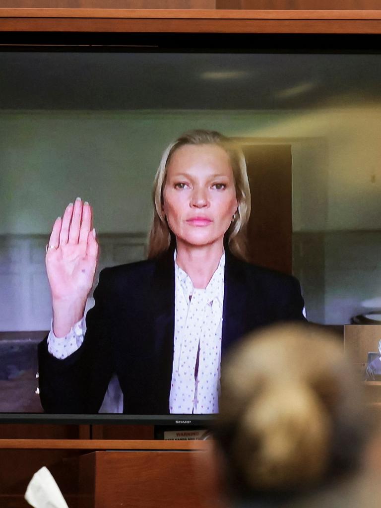 Model Kate Moss was called to testify in the defamation suit. Picture: Evelyn Hockstein / POOL / AFP.