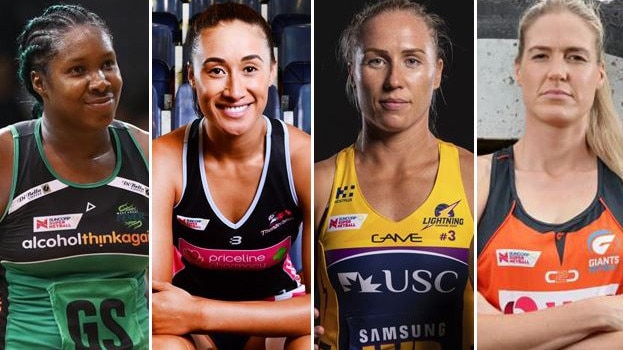 Jhaniele Fowler, Maria Folau, Laura Langman and Caitlin Bassett