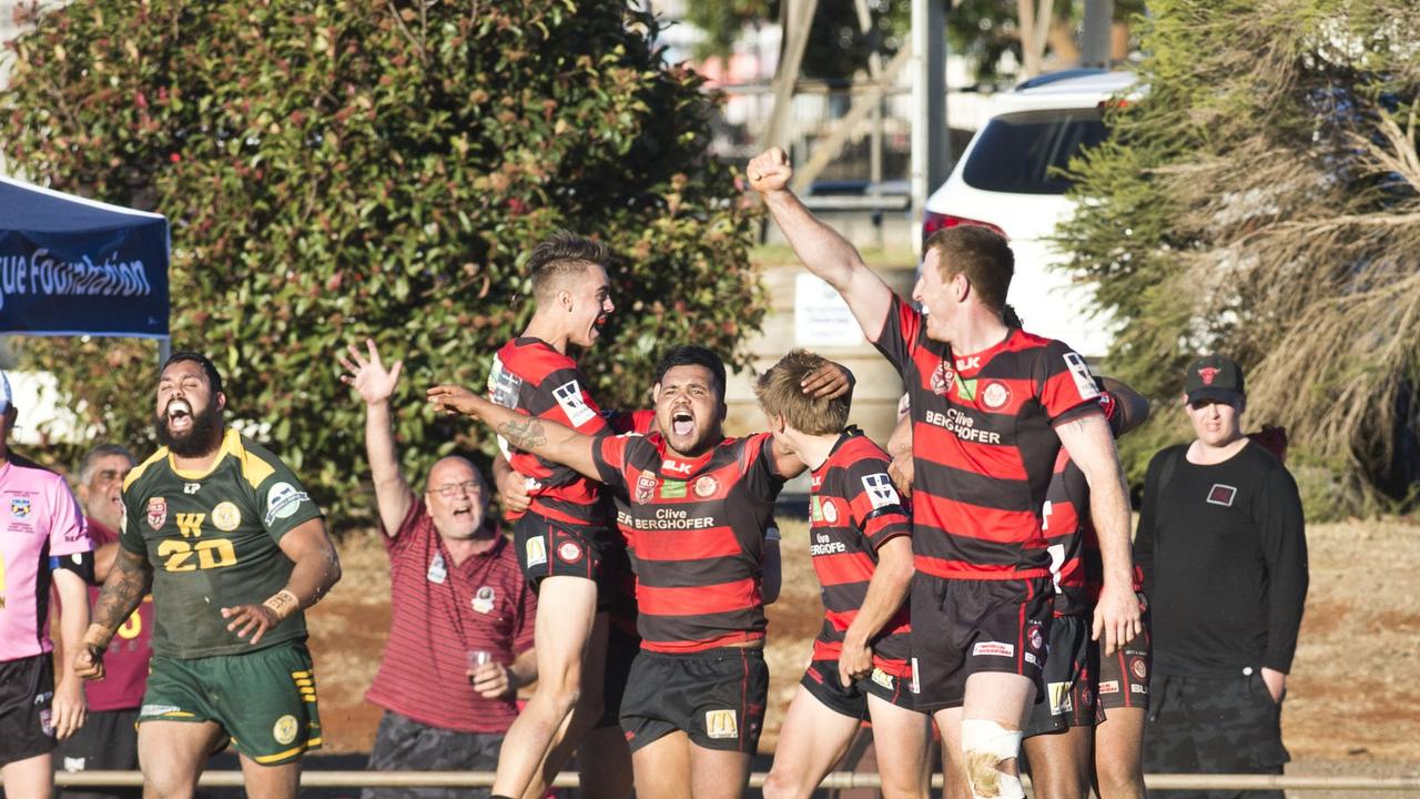 Valleys celebrate their win in the TRL grand final, Wattles vs Valleys. Sunday, 2nd Sep, 2018.