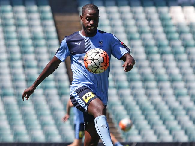 Jacques Faty at training ahead of the 2015-15 A-League season. Picture: Jonathan Ng