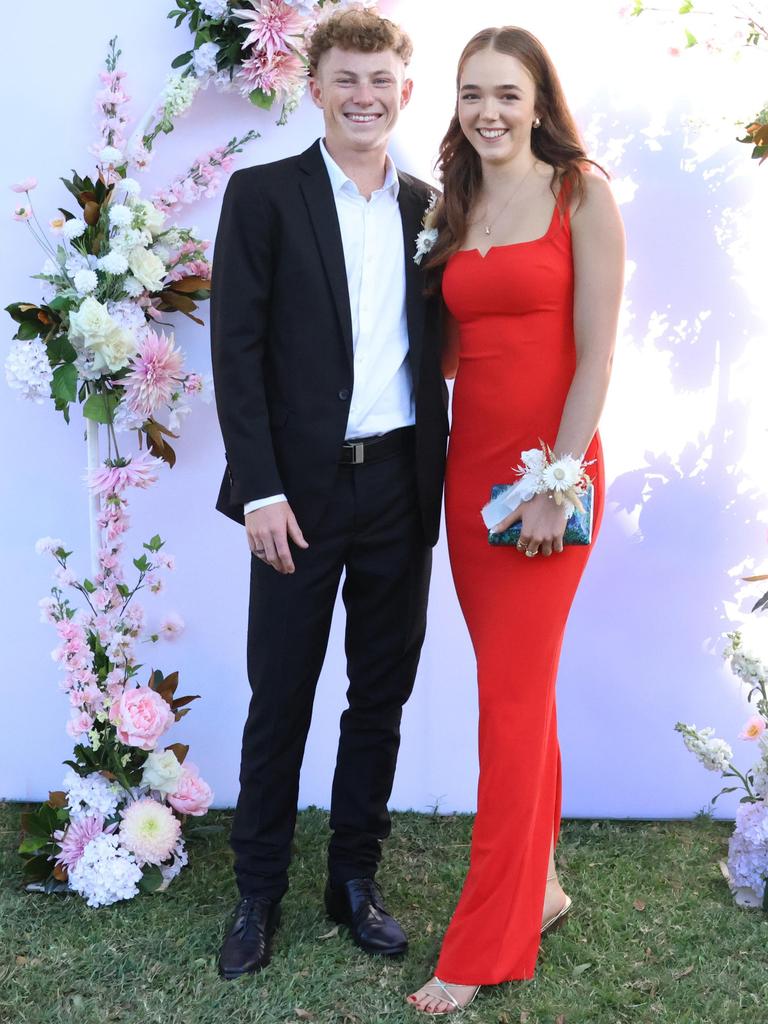 Rebekah with formal partner at the 2024 St Ursula's College formal.