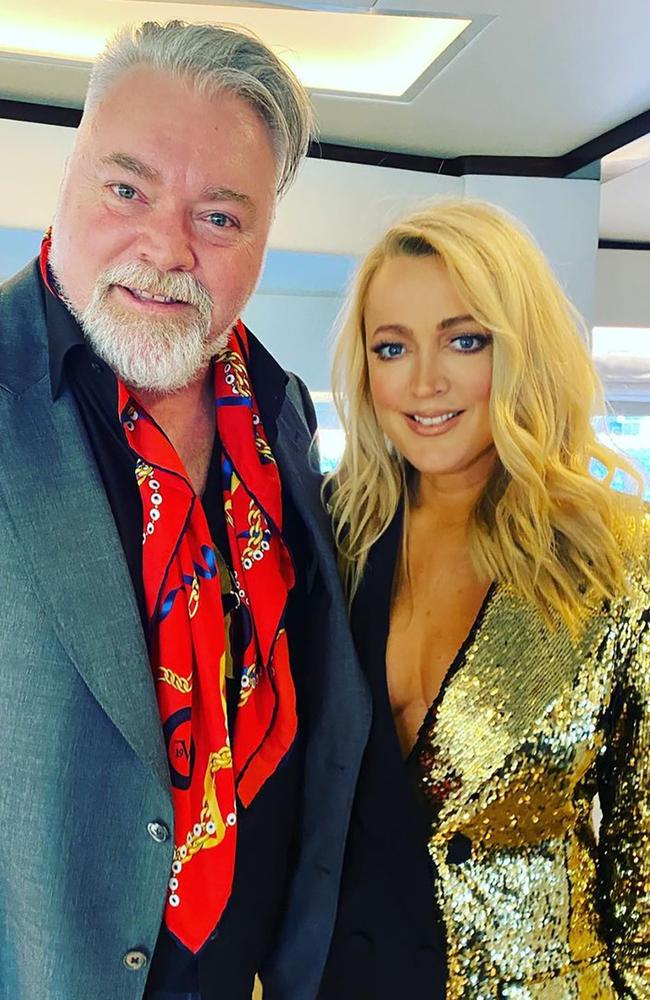 Kyle Sandilands and Jackie O celebrating Kyle's 50th birthday on Sydney Harbour.