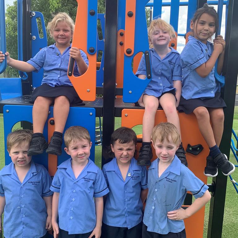 St Maria Goretti School prep class 2024. Top row L-R: Frankie, Gracie, Alyrah Bottom L- R: Carter, Nate, Huxley, Jonathan (Photo: Supplied)