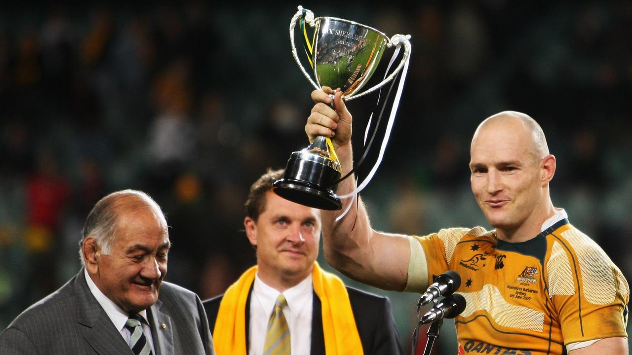 The parents of rugby hero Stirling Mortlock (right) sold the home in March 2017 for $5.45m. Picture: Mark Kolbe/Getty Images.