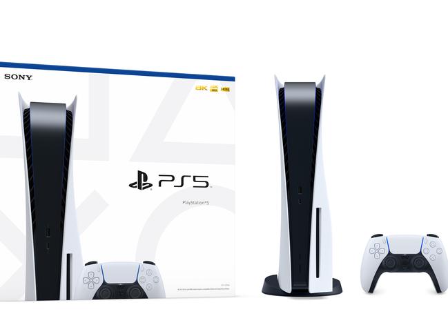 The PS5 and the box it comes in.