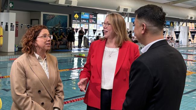 Amanda Rishworth MP, Catherine King MP and Onkaparinga council CEO Phu Nguyen. Picture: Charlie Dadds