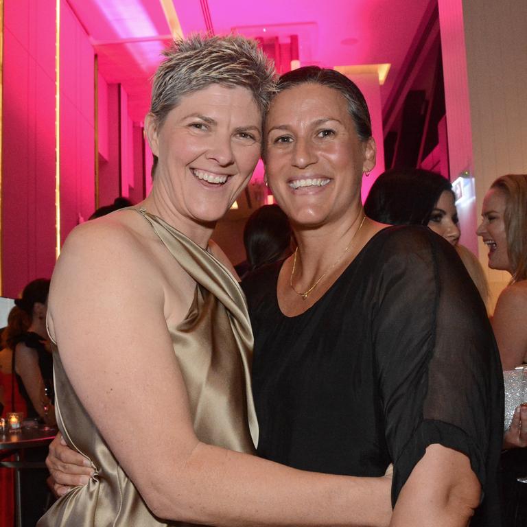 Natalie Cook and Sarah Maxwell at the grand opening of The Langham Gold Coast, Surfers Paradise. Pic: Regina King