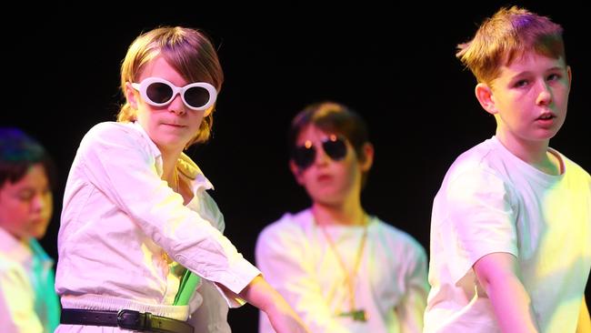Anglesea Primary School students performing at the Geelong Schools Music and Movement Festival. Picture: Alison Wynd