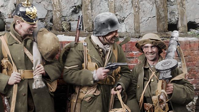 Scene from director Peter Jackson's WWI documentary They Shall Not Grow Old.