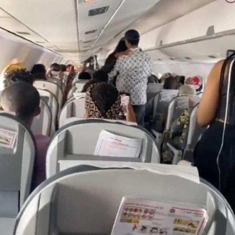 The woman appears overjoyed by the public proposal, hugging her new fiance after he slips the engagement ring onto her finger. Picture: TikTok/confijewel