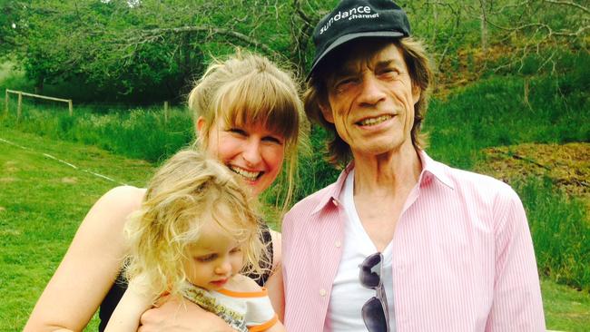 Amber and Sage Ochota with Sir Mick Jagger. Picture: Supplied