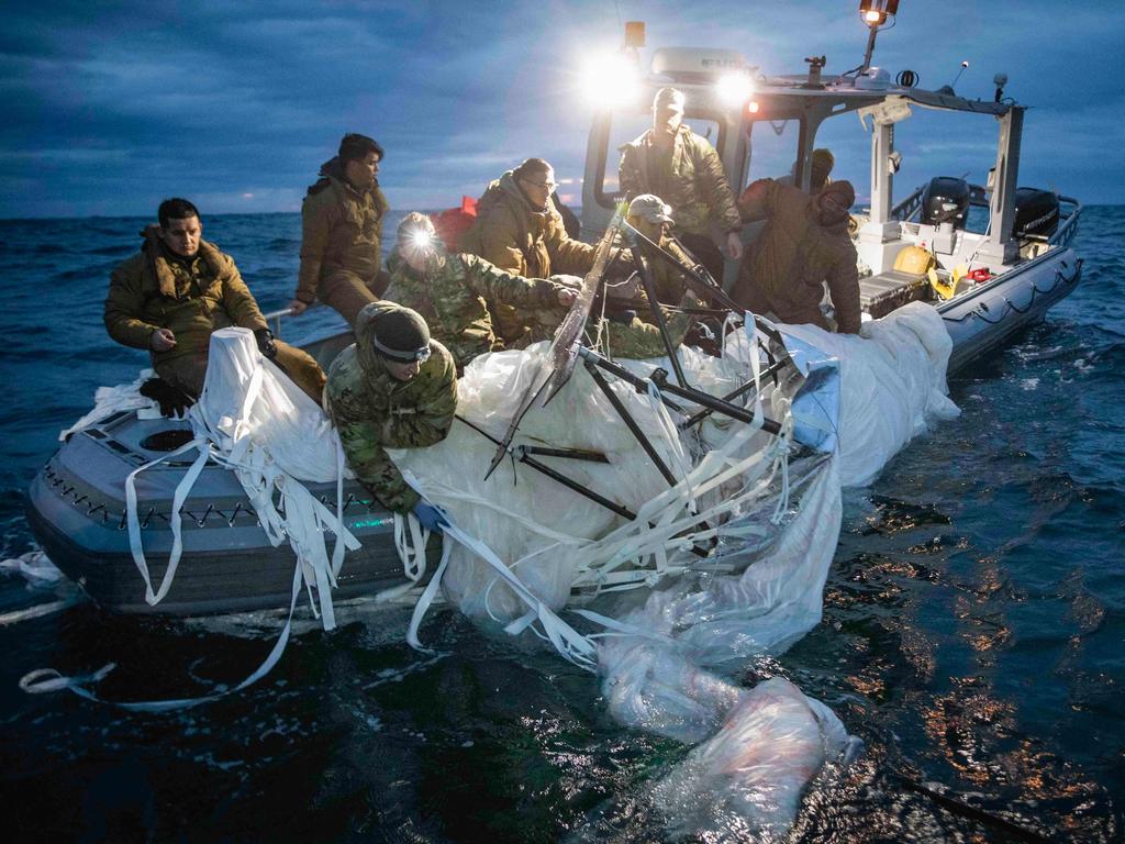 The Chinese balloon recovered from the Atlantic Ocean. Picture: Supplied