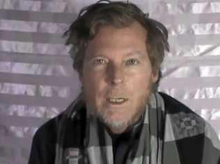 Held by the Taliban in Afghanistan, Australian man Timothy Weekes makes a statement on camera.