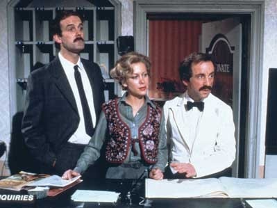 Scene from the classic comedy Faulty Towers, where “Don’t Mention The War” episodes were removed from a BBC-owned streaming service because they “contained racial slurs”.