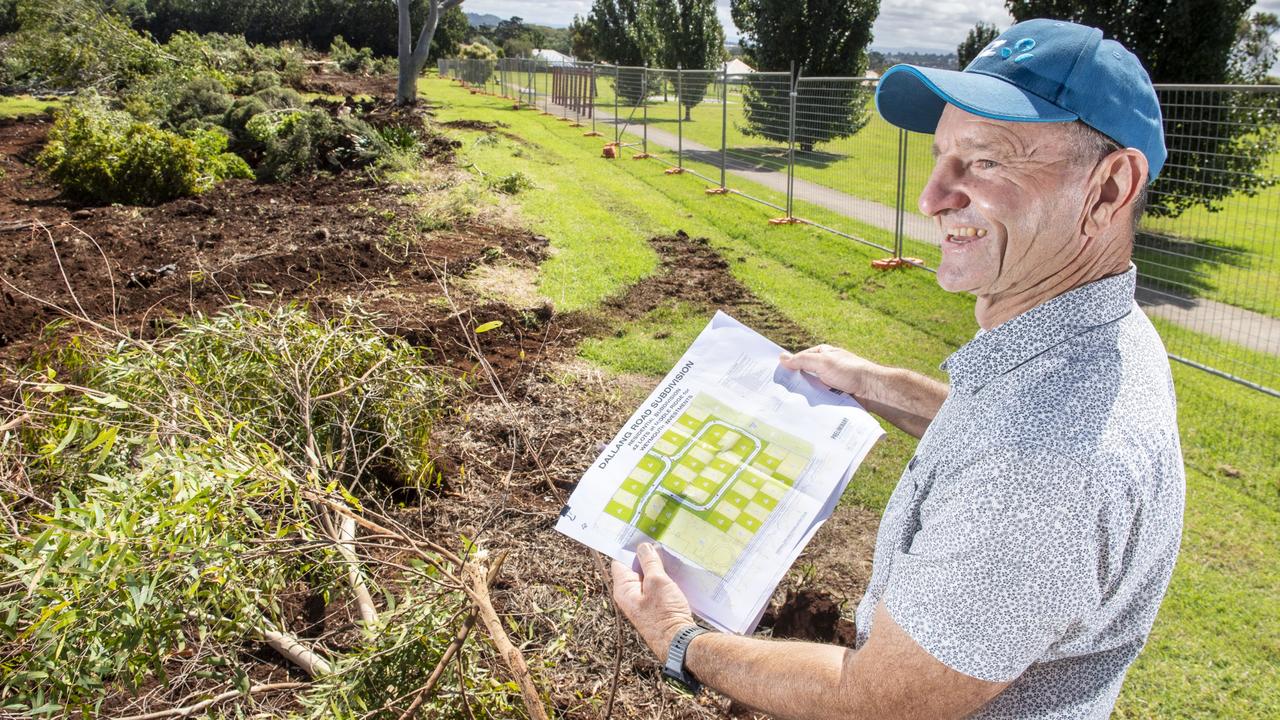 Land developer Rob Weymouth will plant over sixty trees in the Dallang Road subdivision to complement the adjacent Menzies Street park. Picture: Nev Madsen.