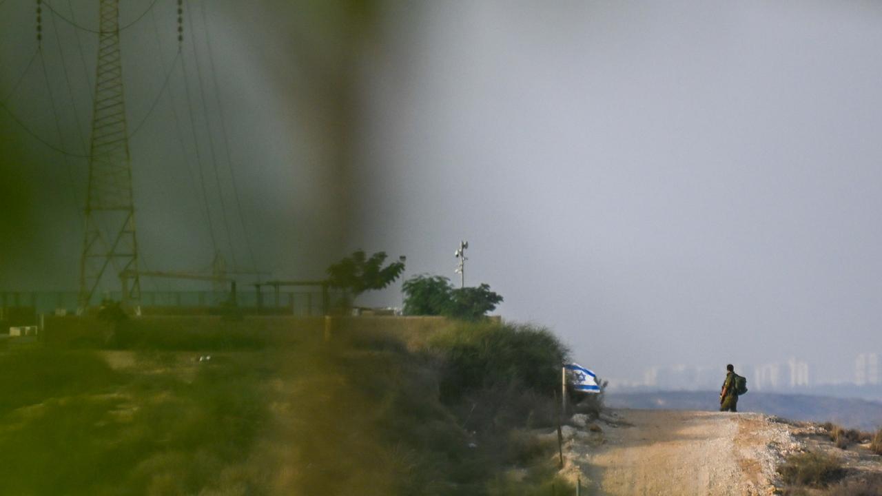 An IDF soldier on a hill near Sderot, Israel. Picture: Alexi J. Rosenfeld/Getty Images