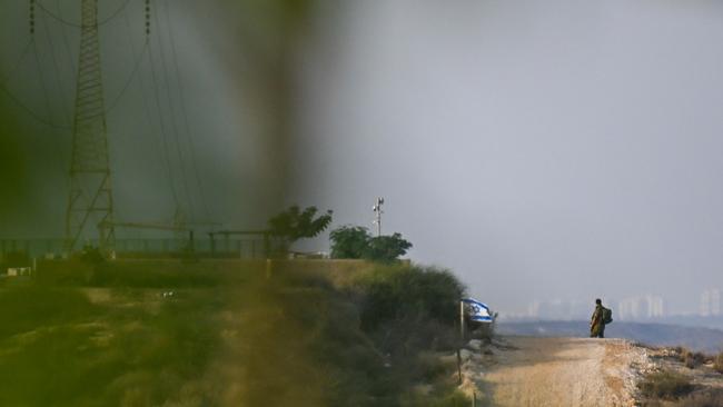 An IDF soldier on a hill near Sderot, Israel. Picture: Alexi J. Rosenfeld/Getty Images