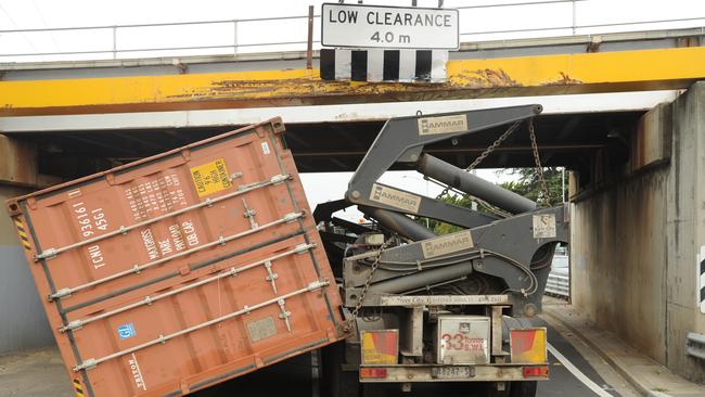 The notorious Footscray bridge is on route popular with trucks.