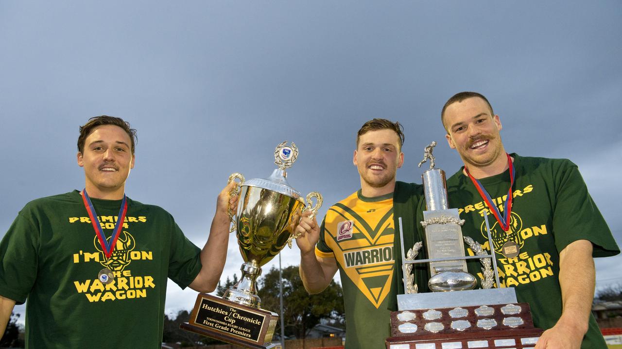 Brod, Joel and Mitch Koina. TRL grand final, Wattles vs Gatton. Sunday, Sep 07, 2014. Photo Nev Madsen / The Chronicle